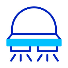 Minimalist representation of a futuristic cleaning device with linear design