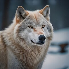 Fototapeta premium gray wolf in the snow