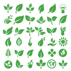 Collection of Green Leaf Icons