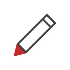 Stylized depiction of a drafting pencil in minimalist outline with red tip