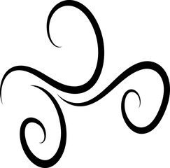 Handrawn Wind Air Flow Elements