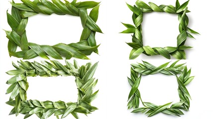 Obraz premium Fresh green leaf frames (1)