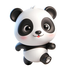 Cute 3D panda isolated on white background © adobe