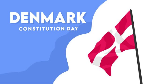 Danish constitution day with Danish flag