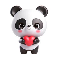 Cute 3D panda isolated on white background © adobe