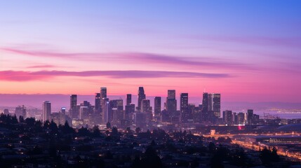 Fototapeta premium skyline red purple gradient