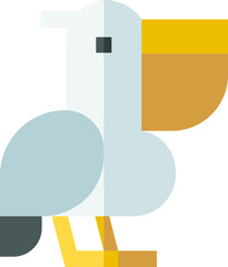pelican illustration on a white background     
