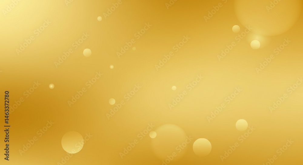 Poster abstract golden background with floating circles and gradient effect