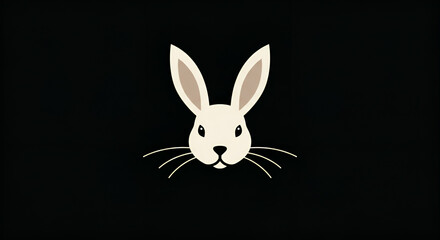 Obraz premium Stylized logo design of a rabbit, featuring a modern and clean interpretation of the animal. The design highlights the rabbit's form with bold lines and a minimalist style, perfect for pet-related bra