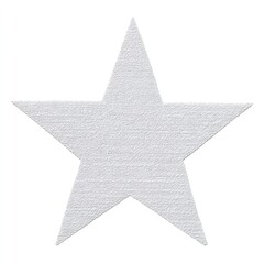 Obraz premium Silver Textured Five Pointed Star on White Background