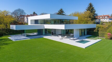 Modern white house architectural design minimalist home exterior