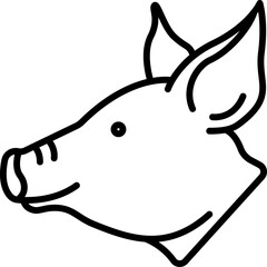 pig illustration on a white background     