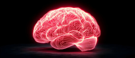 Glowing Red Brain Design