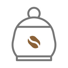 Stylized Coffee Container Illustration for Branding and Iconographic Purposes
