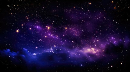 Naklejka premium nightscape purple and gold stars