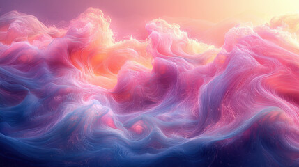 Fototapeta premium A dynamic canvas of swirling, pastel hues, reminiscent of an ocean's gentle surface, gently undulating and flowing seamlessly into infinity. Generative AI artistry at its finest 
