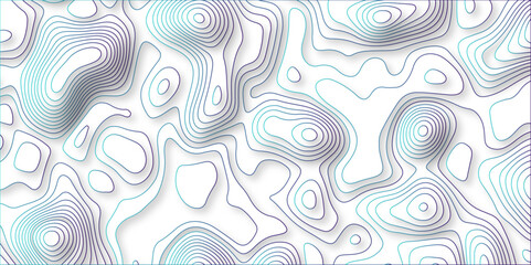 paper cut 3d render topography abstract, beautiful white Background. geometric map relief texture with curved layers and shadow. Realistic papercut decoration textured with wavy vector design.