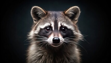 Surreal Cozumel Raccoon Portrait: Mystic Headshot, Close-up Studio Photography