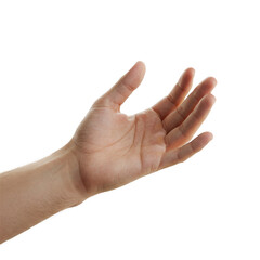 Close-up image of a human hand, open and outstretched, with an abstract, colorful background.