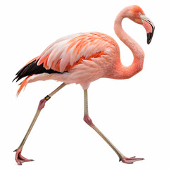 Fototapeta premium Stunning Pink Flamingo isolated on white background