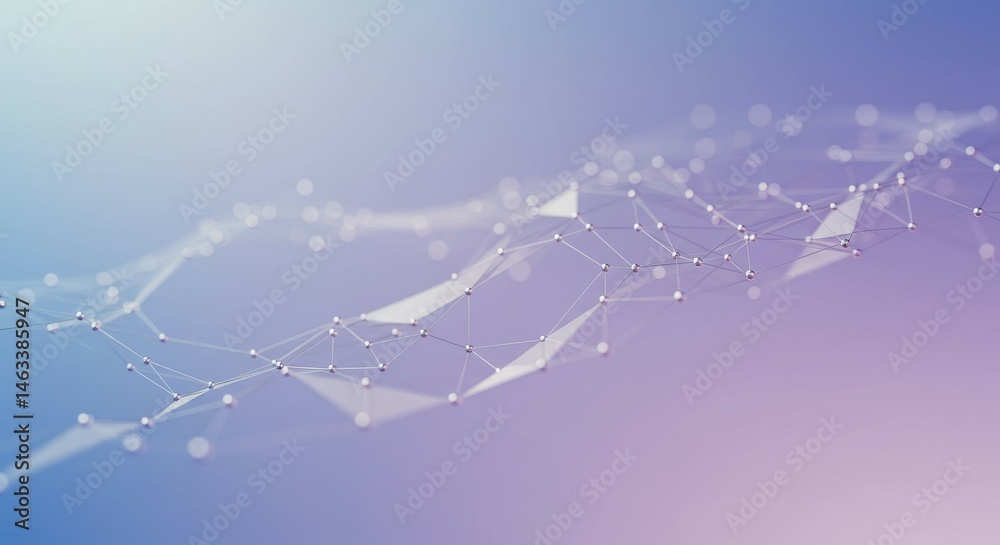Poster abstract network connecting dots on gradient background
