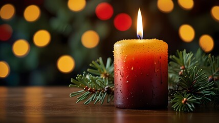 Festive glow christmas candles and ornaments Created with Generative AI technology
