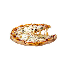 Delicious Mushroom Pizza with Melted Cheese, Isolated on Transparent Background - Perfect for Food Blogs, Menus, and Culinary Designs