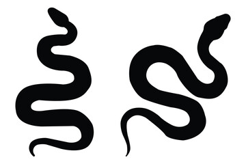 Snake Silhouette . snake silhouette in black.