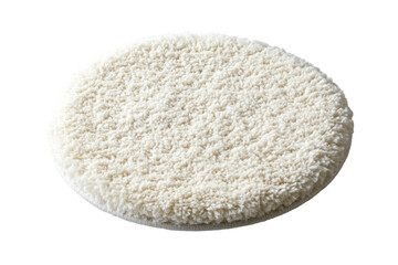 Soft fluffy cream round rug perfect for adding warmth and comfort to any room Neutral on transparent background