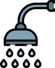 shower illustration on a white background     