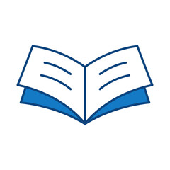 Open Book Blue Line Icon. Education, E-Learning, School, College, Study, Knowledge Icons Editable Stroke Vector Illustration