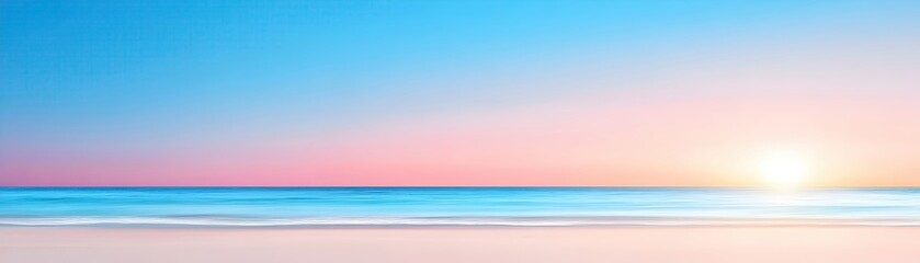 Obraz premium Abstract Sunrise on Beach with Ocean and Sky in Soft Blur