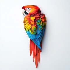 Obraz premium Colorful macaw parrot portrait on a white background