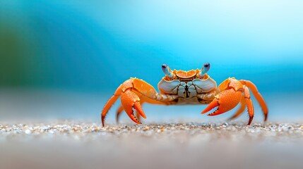 Tiny Crabs Crawling on Wet Sand Close-Up in a Coastal Environment