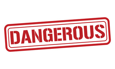 DANGEROUS red stamp text vector, rubber stamp