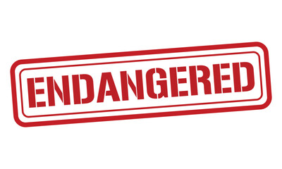 ENDANGERED red stamp text vector, rubber stamp