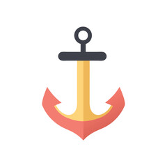 Anchor Icon Flat Design Nautical Symbol