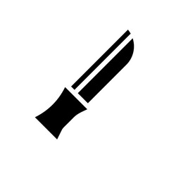 Stylized black and white knife icon showcasing a sharp blade design