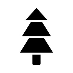 Obraz premium Simple black silhouette representing an evergreen tree set against stark white