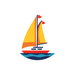 Vibrant Sailboat Illustration Perfect for Summer Designs