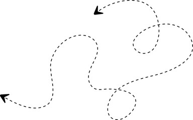 Dotted doodle line arrow
