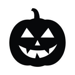 Isolated orange Halloween pumpkin lantern with a scary carved face, a spooky autumn decoration