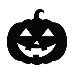 Isolated orange Halloween pumpkin lantern with a scary carved face, a spooky autumn decoration