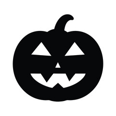 Isolated orange Halloween pumpkin lantern with a scary carved face, a spooky autumn decoration
