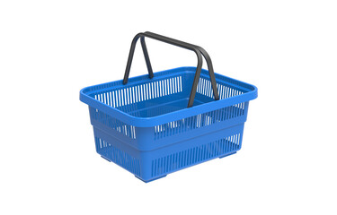 Fototapeta premium Empty plastic shopping basket isolated on transparent background.