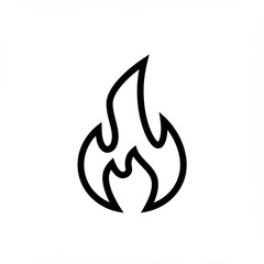 Flame outline simple vector icon on white background