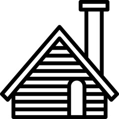 wood cabin illustration on a white background     