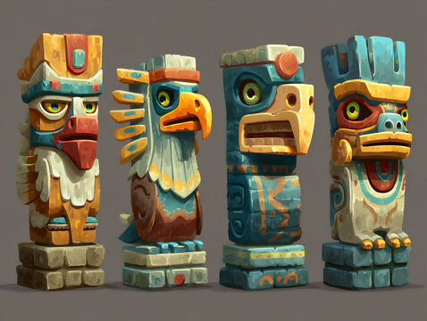 animal tiki totem collection