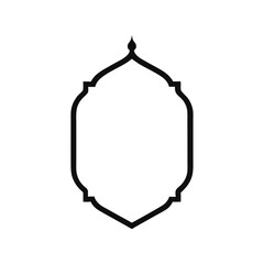 Vintage Islamic frame outline silhouette vector illustration. traditional arabesque border, ornate decoration, black ornament

