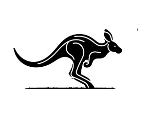 Obraz premium Kangaroo logo. Kangaroo silhouette. Kangaroo vector logo. Kangaroo icon